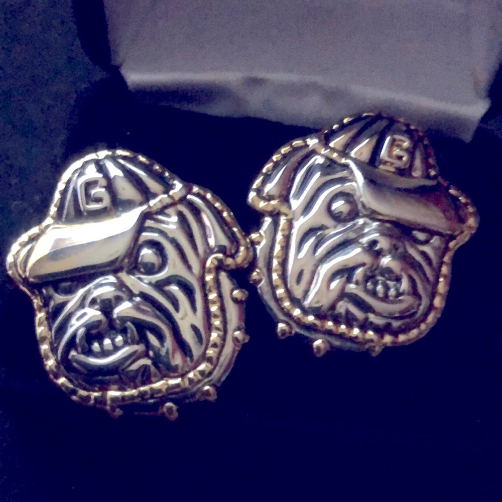 Georgia Bulldog Earrings Pierced